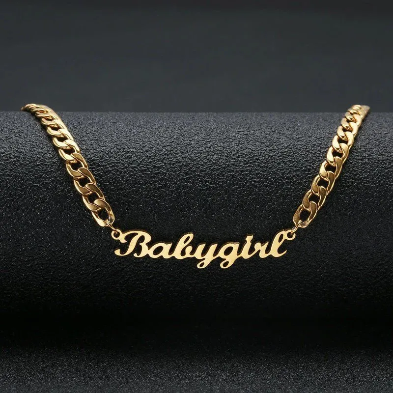 18K Gold Plated Personalized Name Necklace-Exclusive Nameplate Necklace