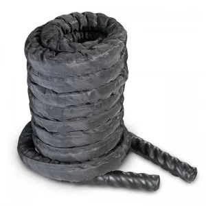 Premium 50mm (2) Waterproof Black Battle Rope - 20m Length for High-Intensity Workouts