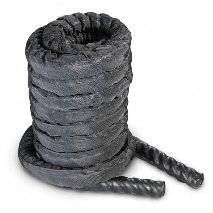 Premium 50mm (2) Waterproof Black Battle Rope - 20m Length for High-Intensity Workouts