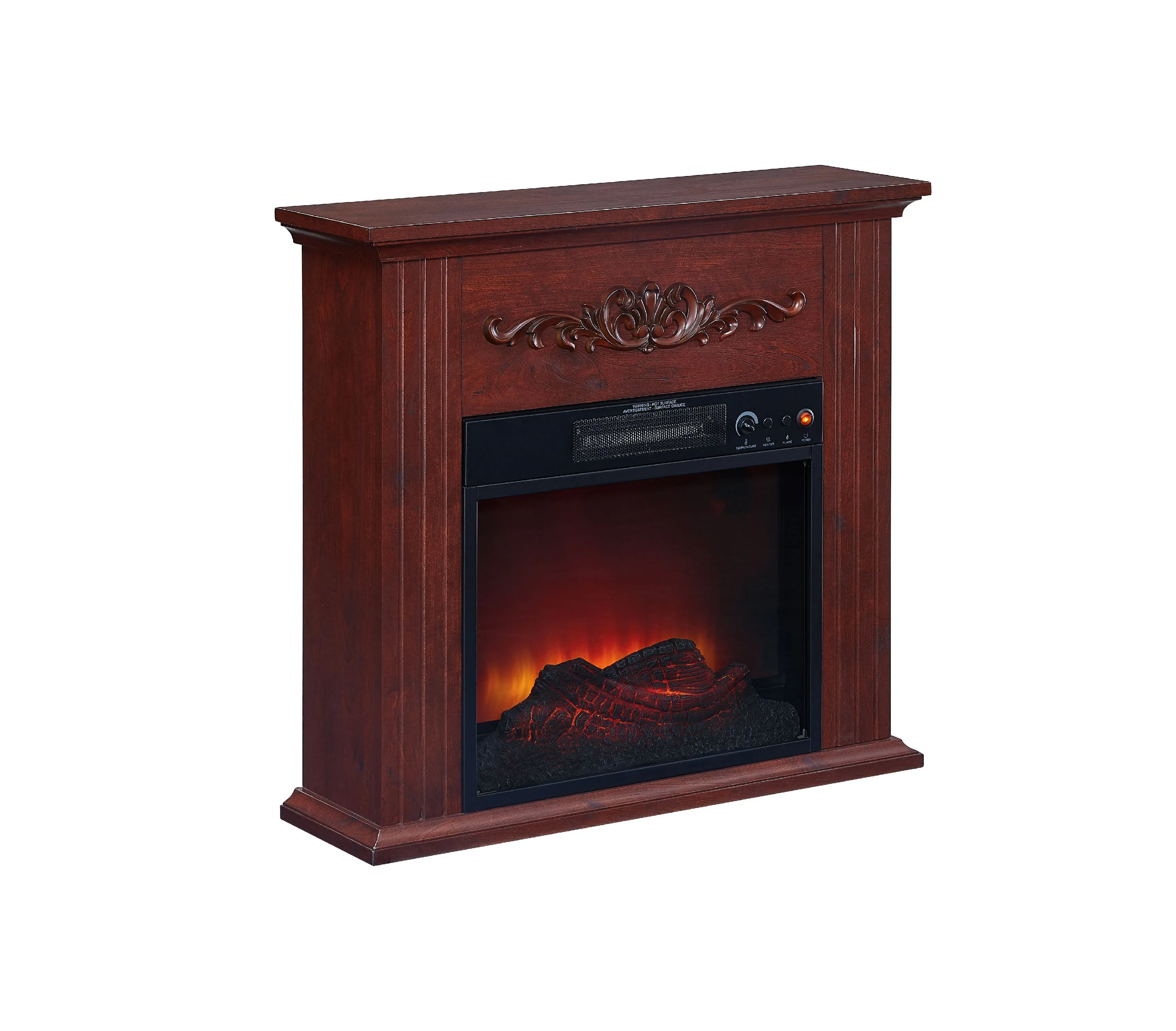 28 inch Electric Fireplace Heater, Chestnut