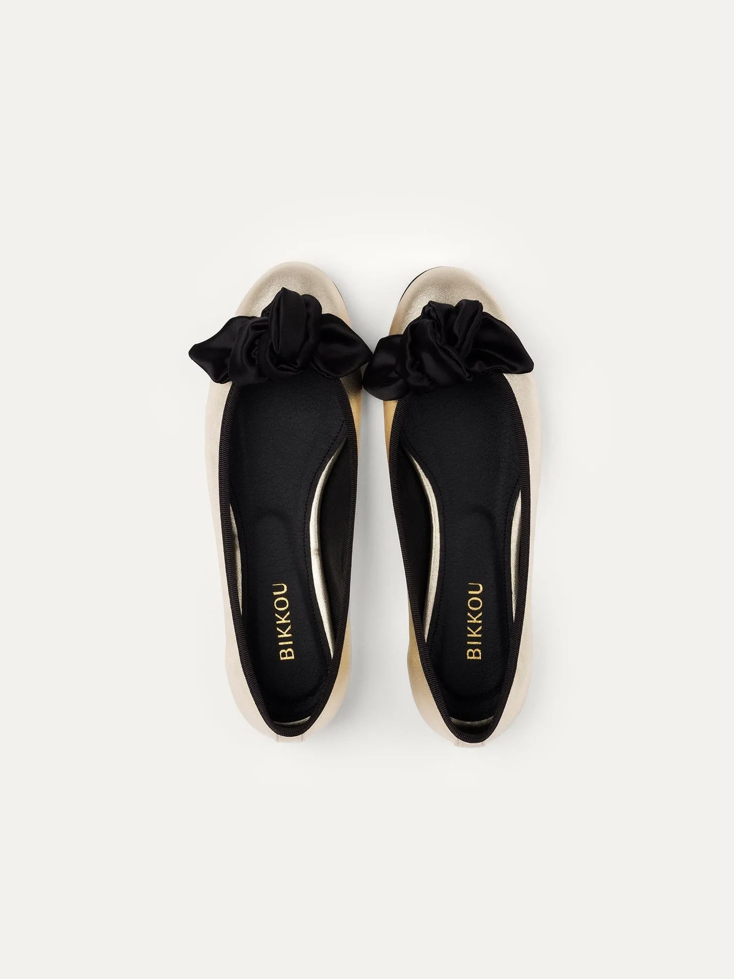 9:30am Hearing in Court Vegan Leather Bow Flats | Light Gold