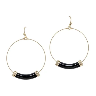 Acrylic and Gold Hoop Earrings