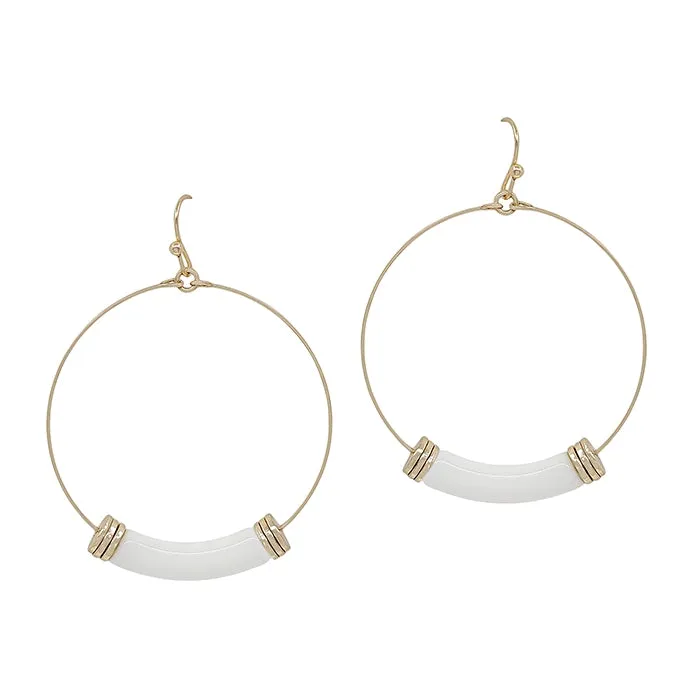 Acrylic and Gold Hoop Earrings