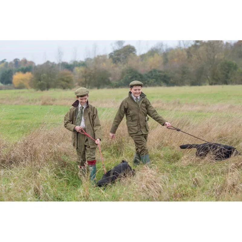 Alan Paine Rutland Tweed Waterproof Kids Coat - Lichen