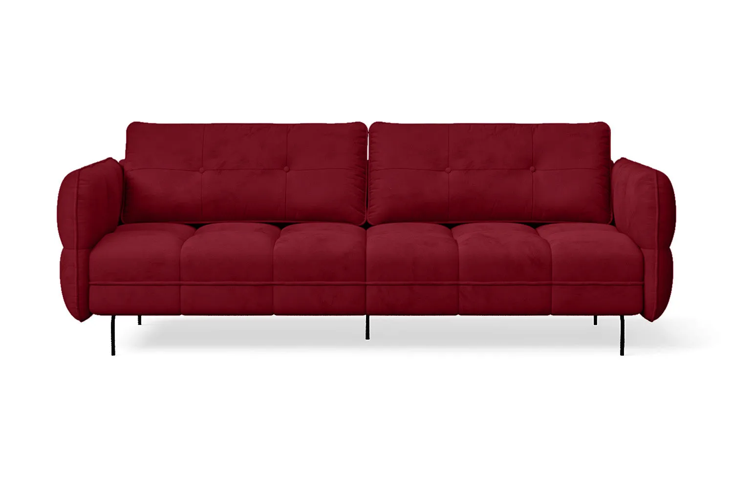 Anzio 3 Seater Sofa Red Velvet