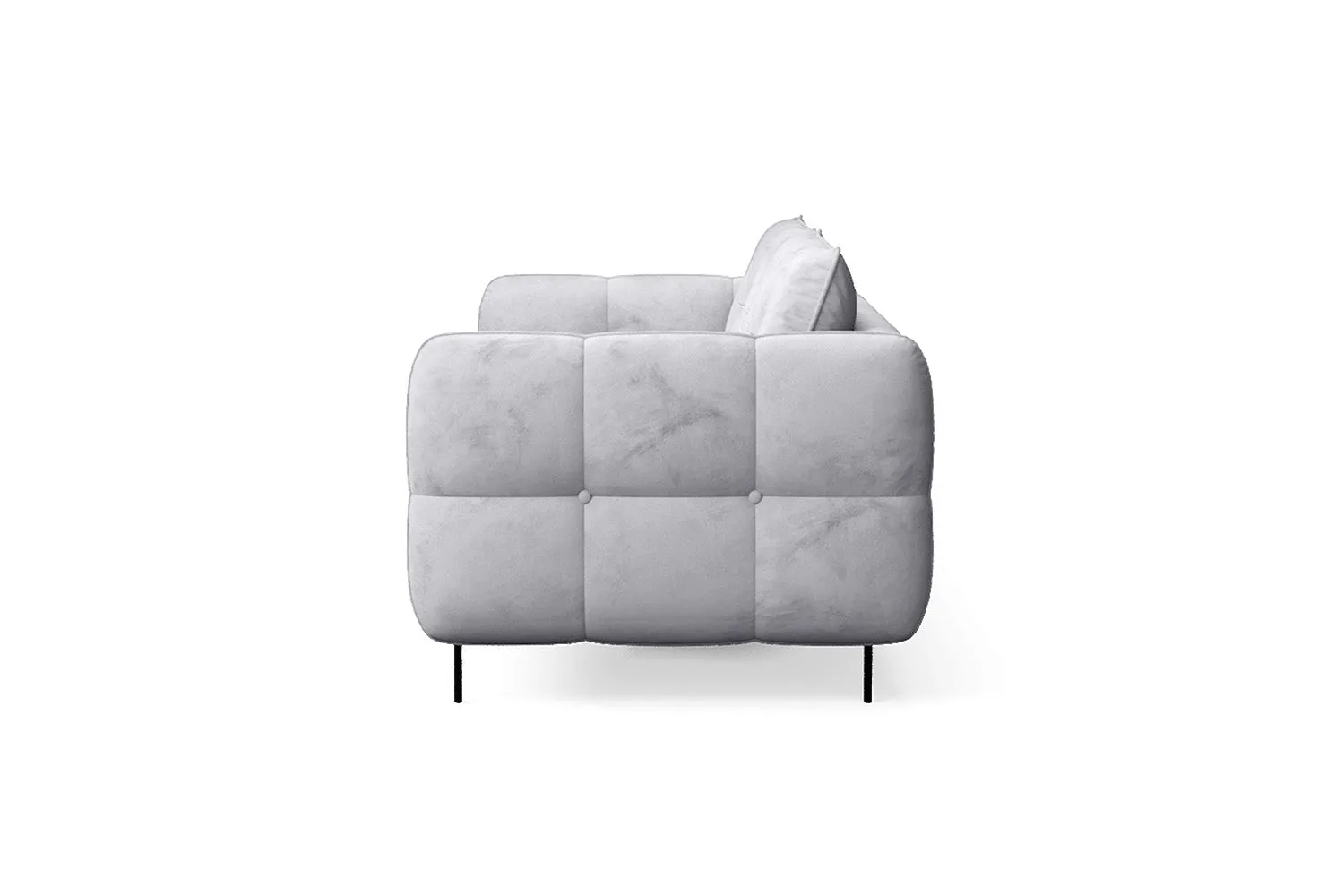 Anzio 3 Seater Sofa Silver Velvet