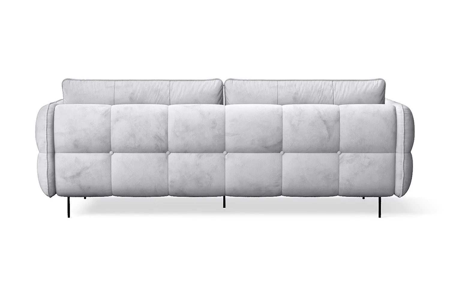 Anzio 3 Seater Sofa Silver Velvet