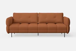 Anzio 3 Seater Sofa Tan Brown Leather