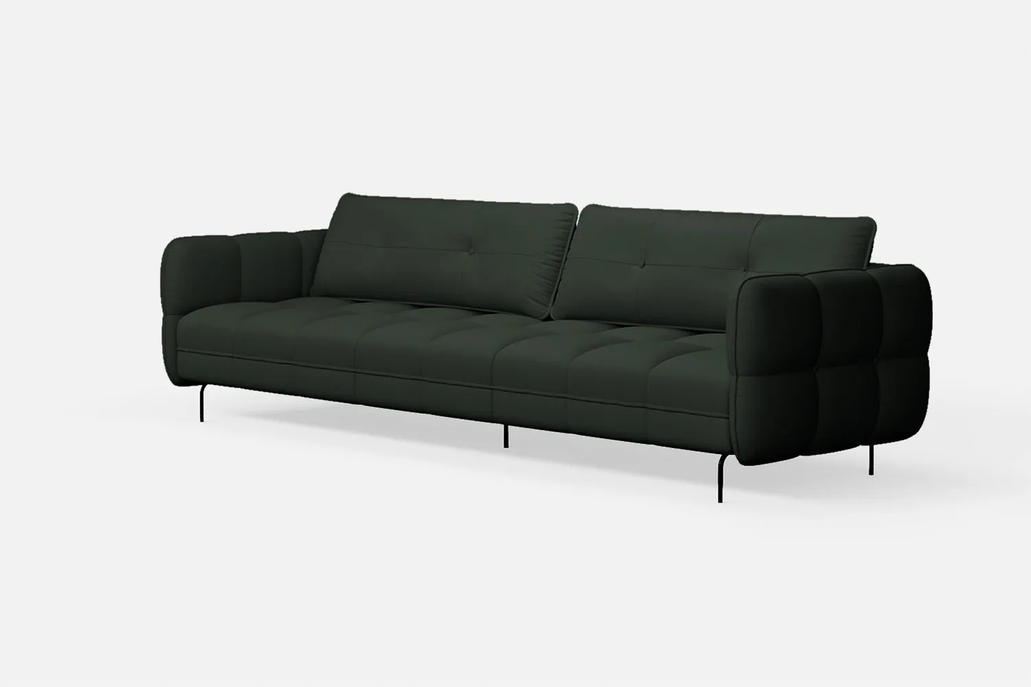 Anzio 4 Seater Sofa Green Leather