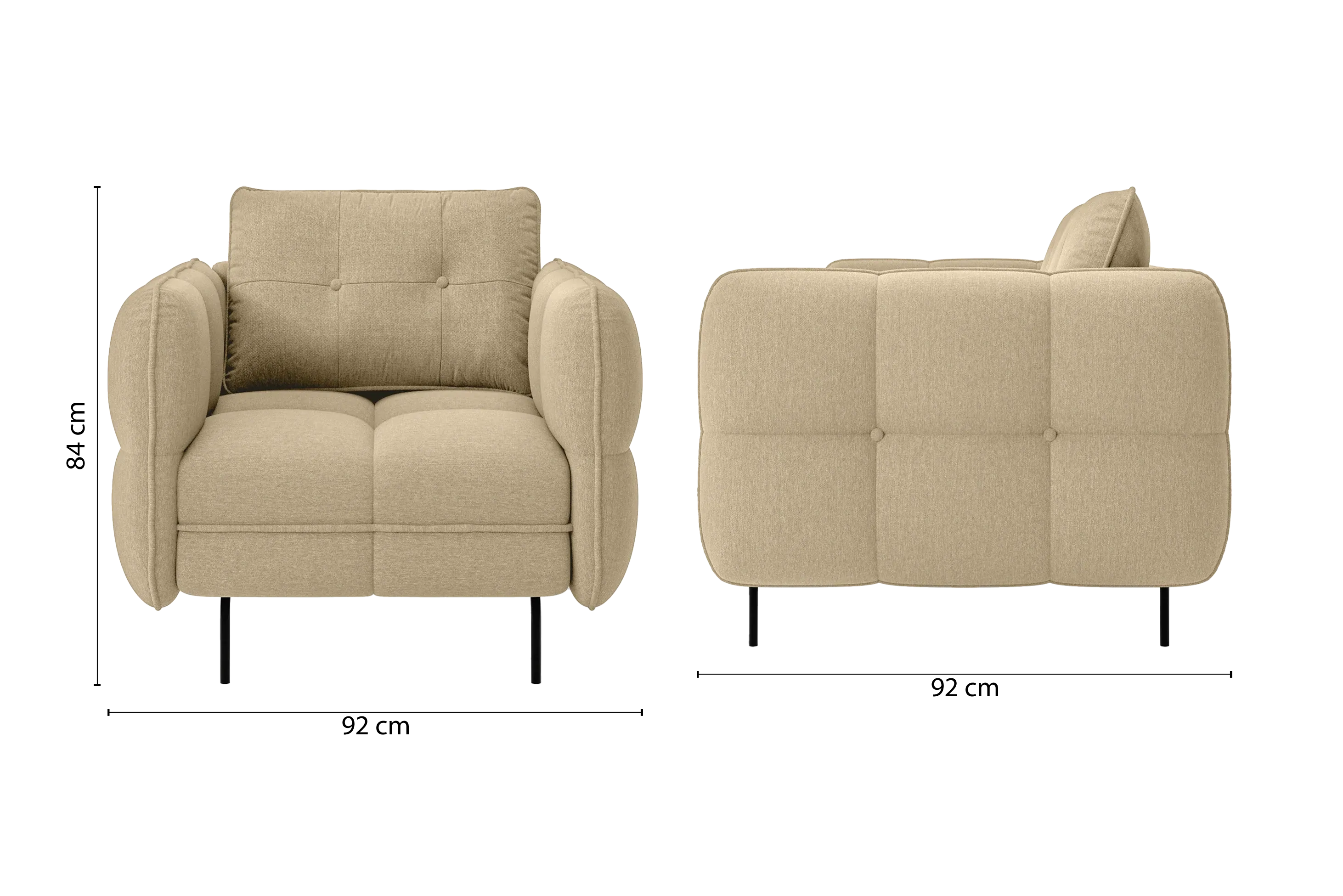 Anzio Armchair Beige Linen Fabric