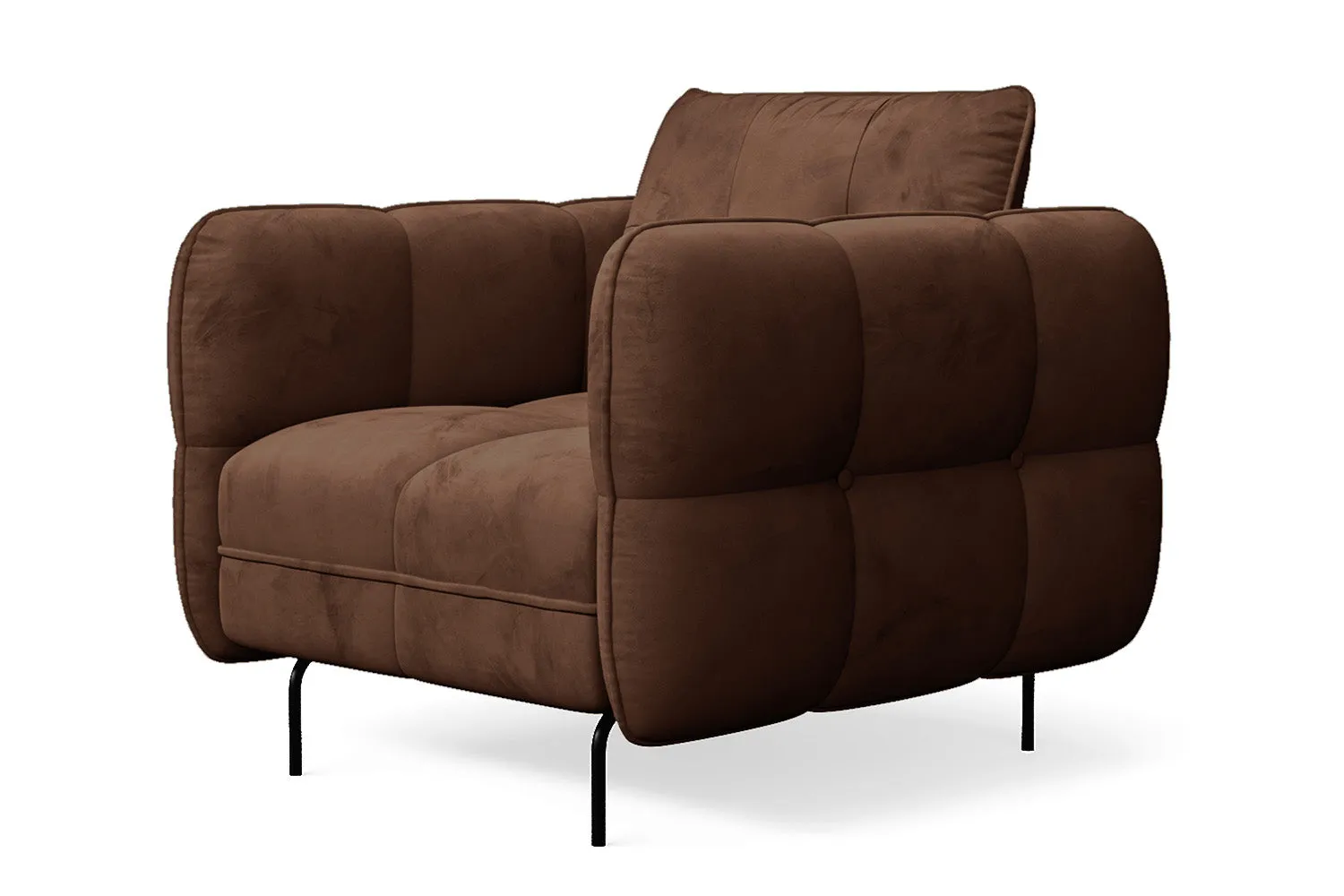 Anzio Armchair Coffee Brown Velvet