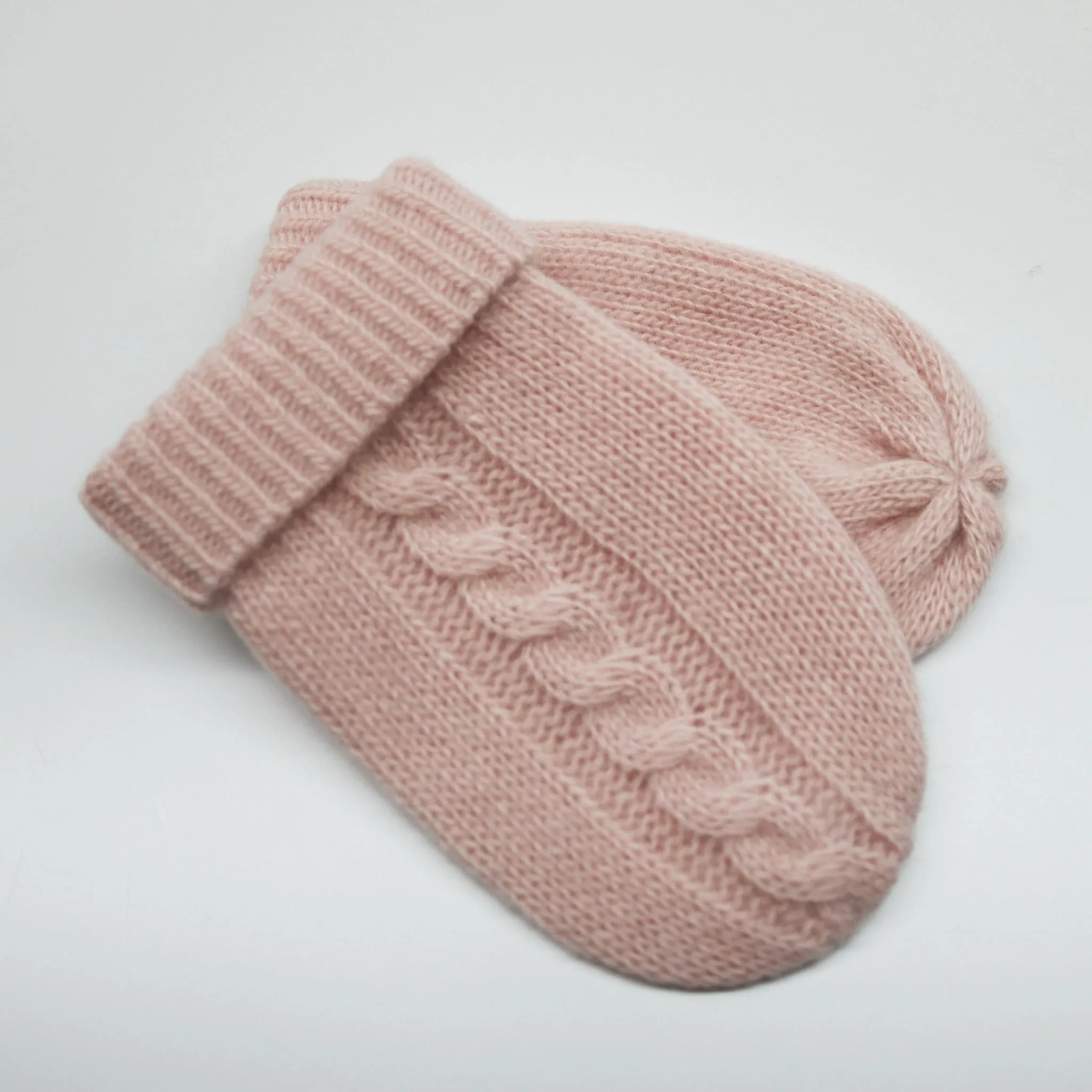 BABY CABLE CASHMERE MITTENS