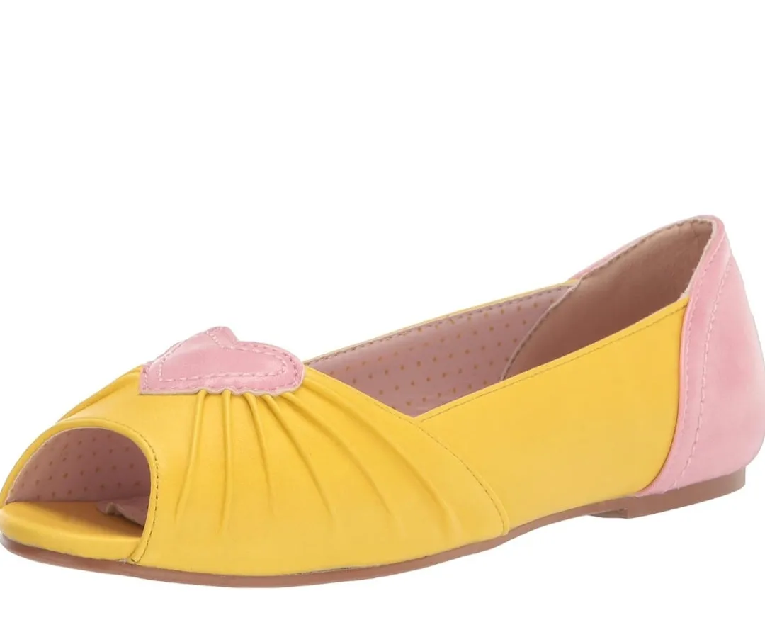 Bettie Page Clara Contrast Ballet Flats