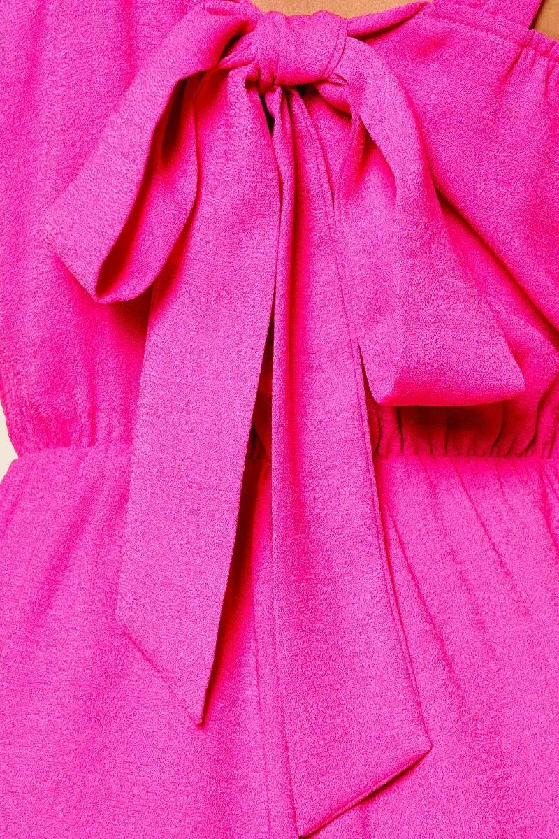 Bianca Layered Fuchsia Romper