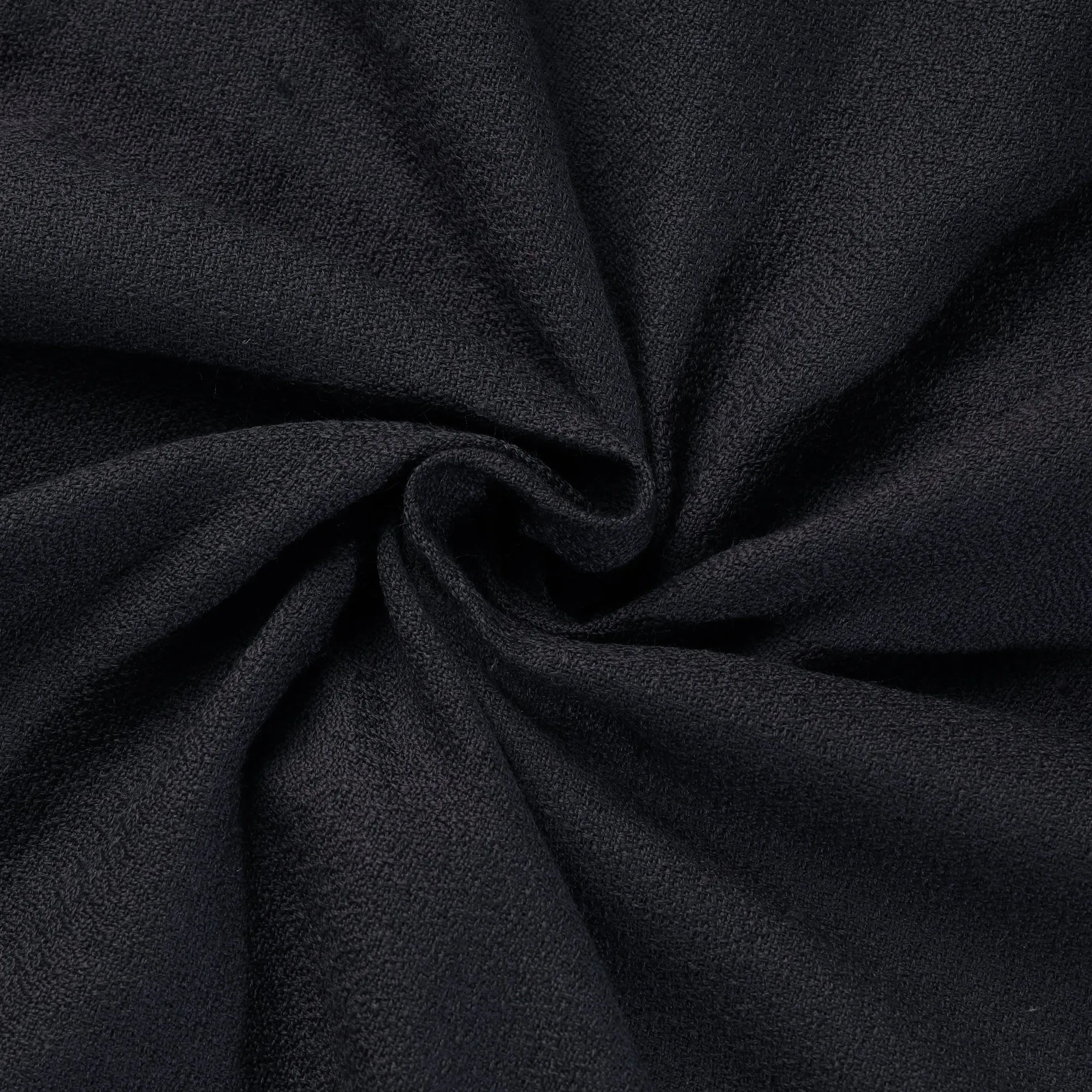 Black - Kumaun Handwoven Pure Merino Woolen Fabric