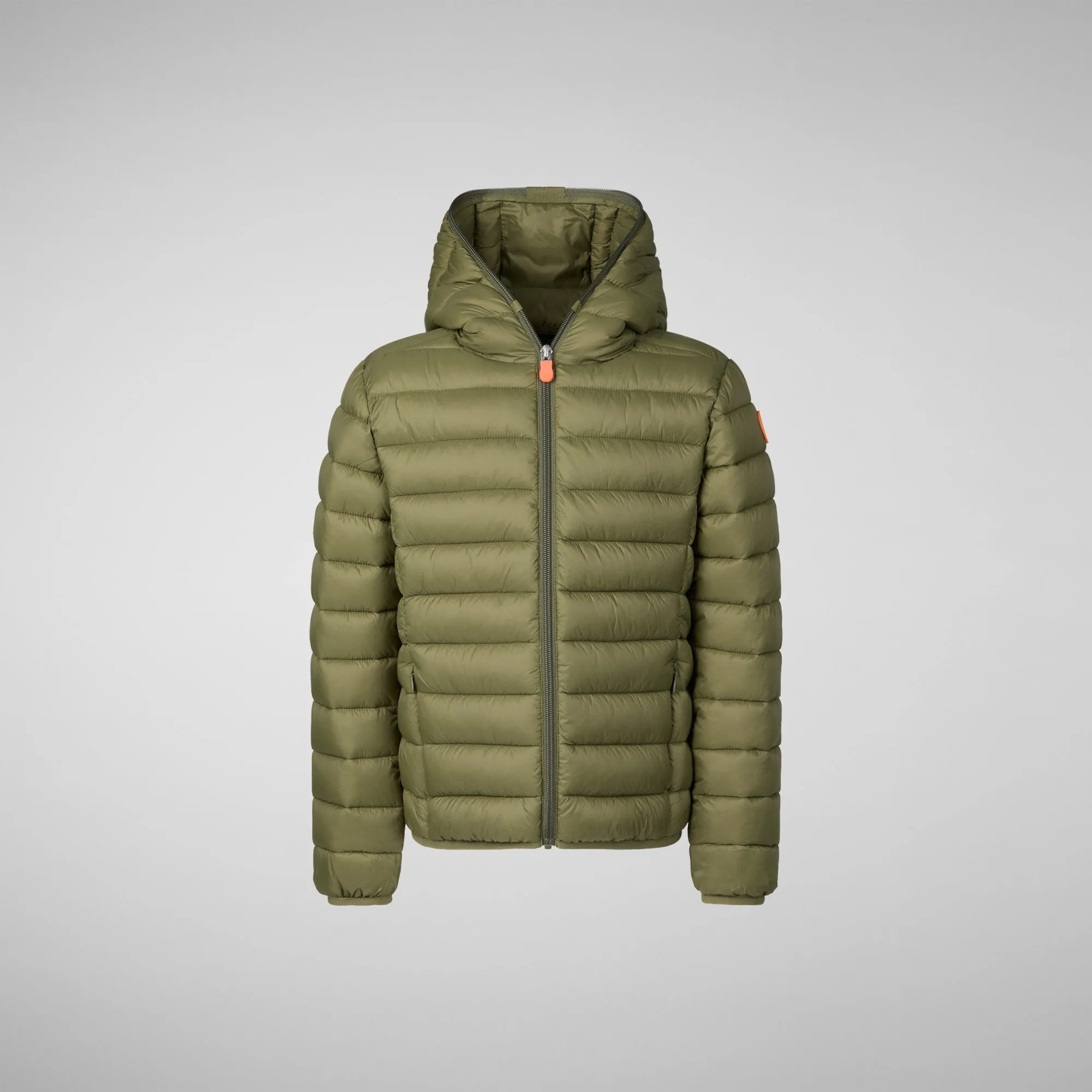 Boys' animal free puffer jacket Dony in dusty olive