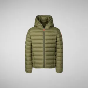 Boys' animal free puffer jacket Dony in dusty olive