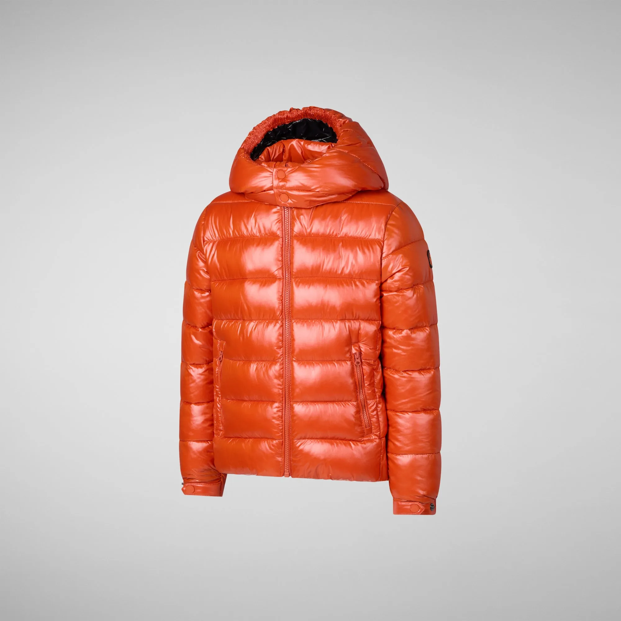 Boys' animal free puffer jacket Niles in maple orange