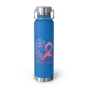 Breast Cancer Awareness Heart Copper Vacuum Insulated Bottle, 22oz - Several Colors Available