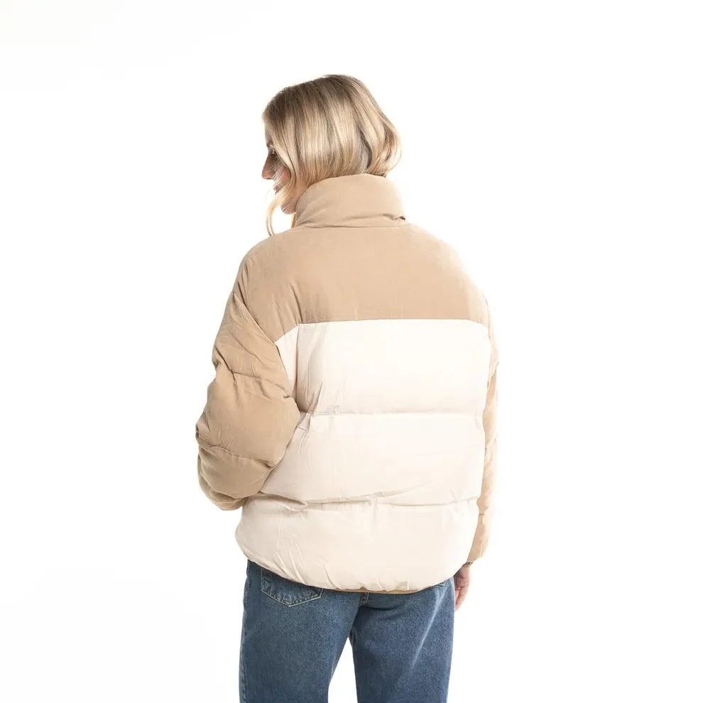 Campera Rusty Tilly Zip Thorugh Contrast Mujer Crudo Beige