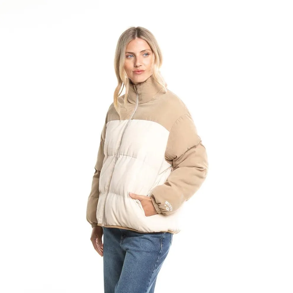 Campera Rusty Tilly Zip Thorugh Contrast Mujer Crudo Beige