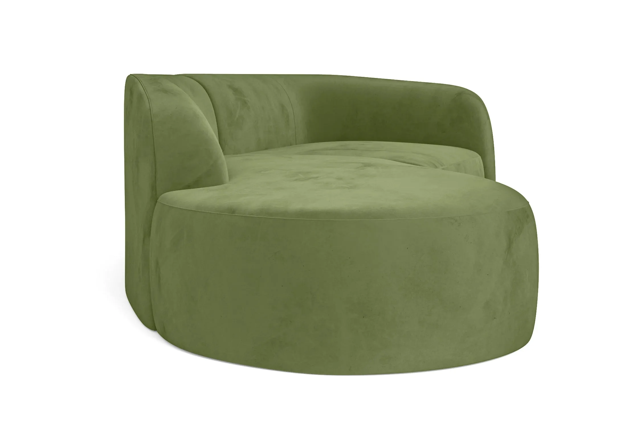 Caserta 3 Seater Left Hand Facing Chaise Lounge Corner Sofa Lime Velvet