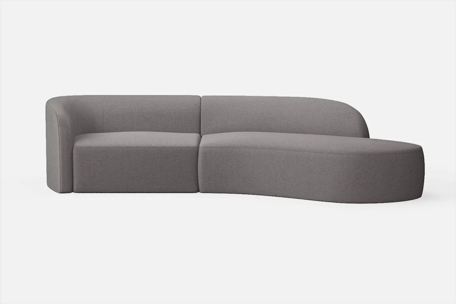 Caserta 3 Seater Right Hand Facing Chaise Lounge Corner Sofa Grey Linen Fabric