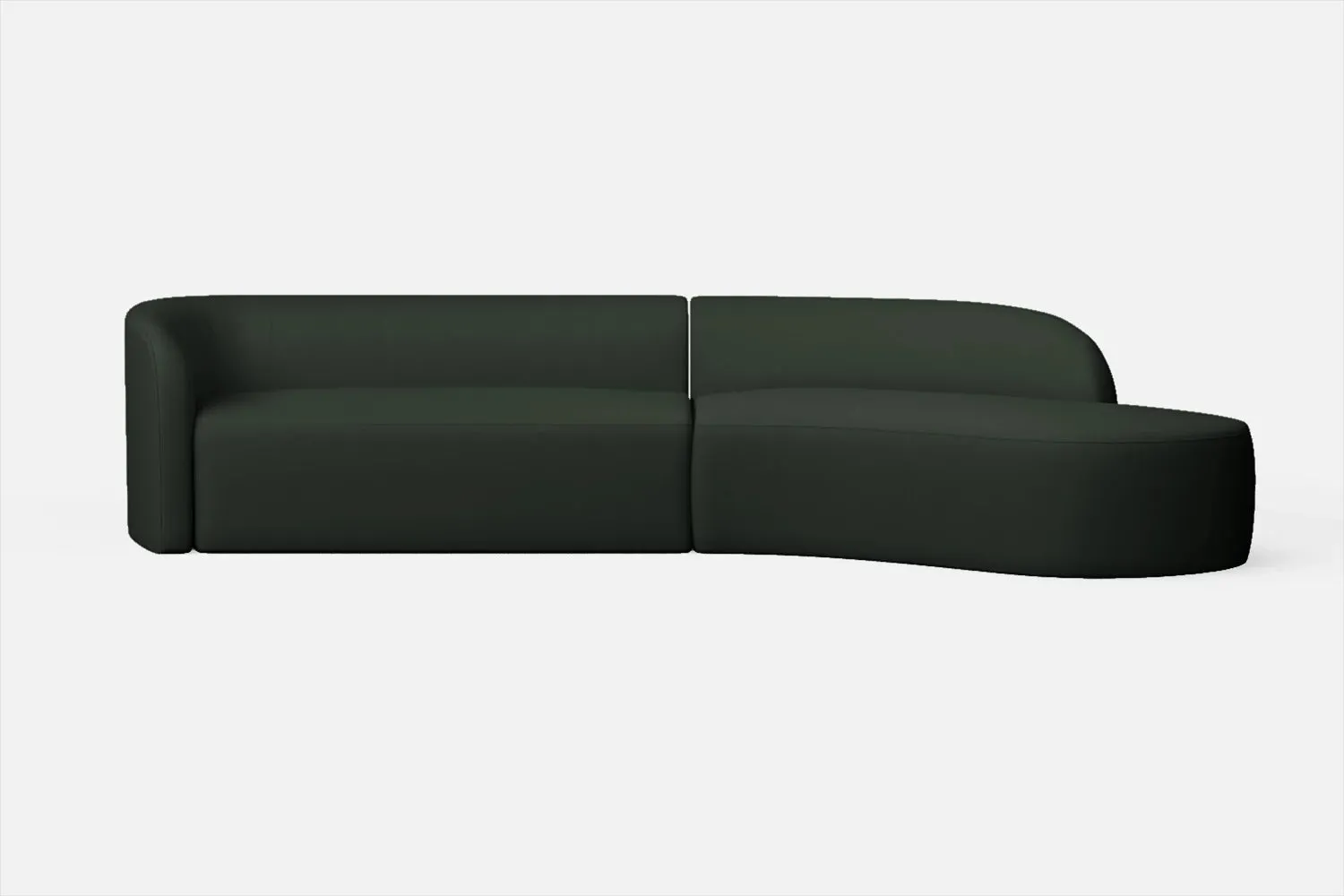 Caserta 4 Seater Right Hand Facing Chaise Lounge Corner Sofa Green Leather