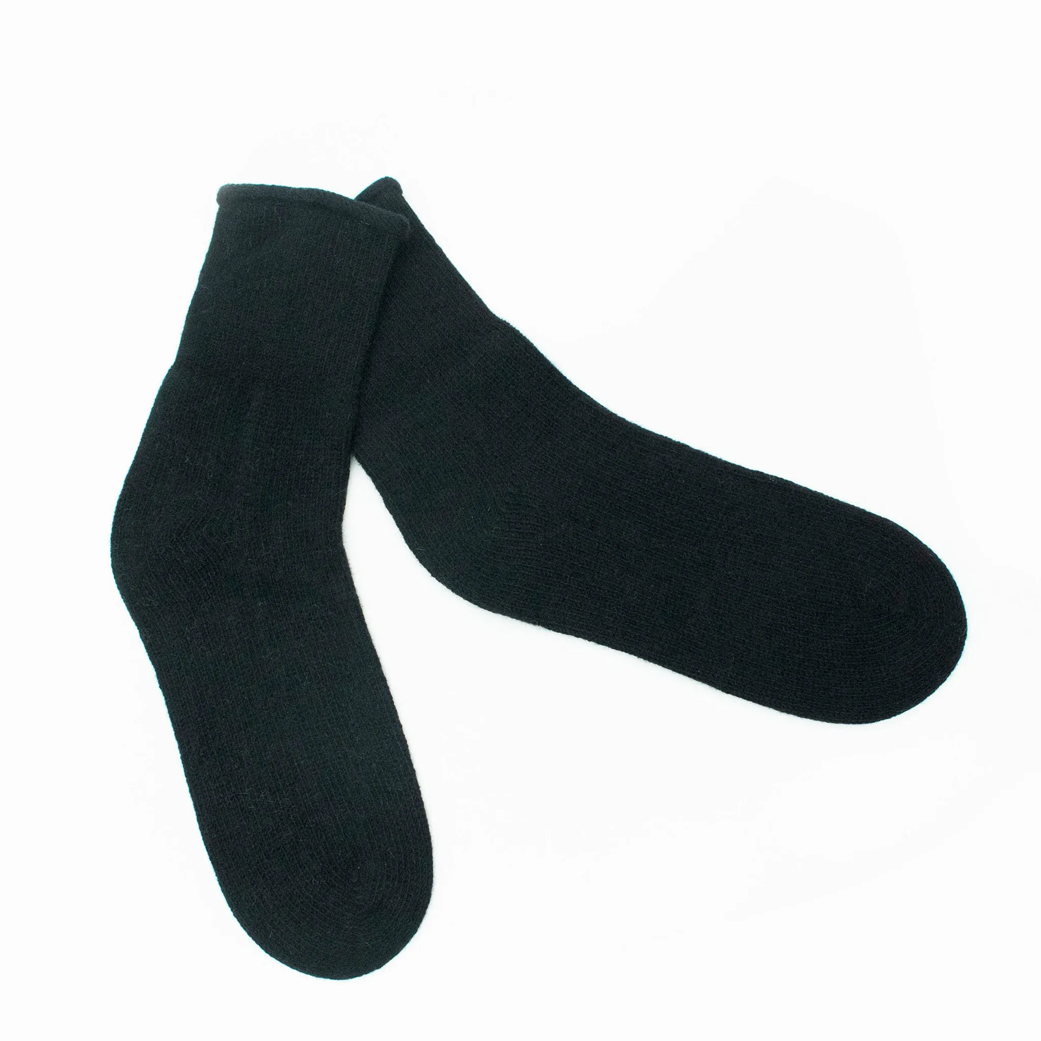 CASHMERE SOCKS WITH ROLLED UP EDGE