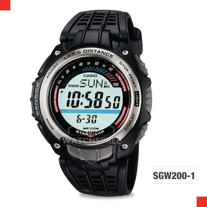 Casio Outgear Sports Gear Series Black Resin Band Watch SGW200-1V SGW-200-1V