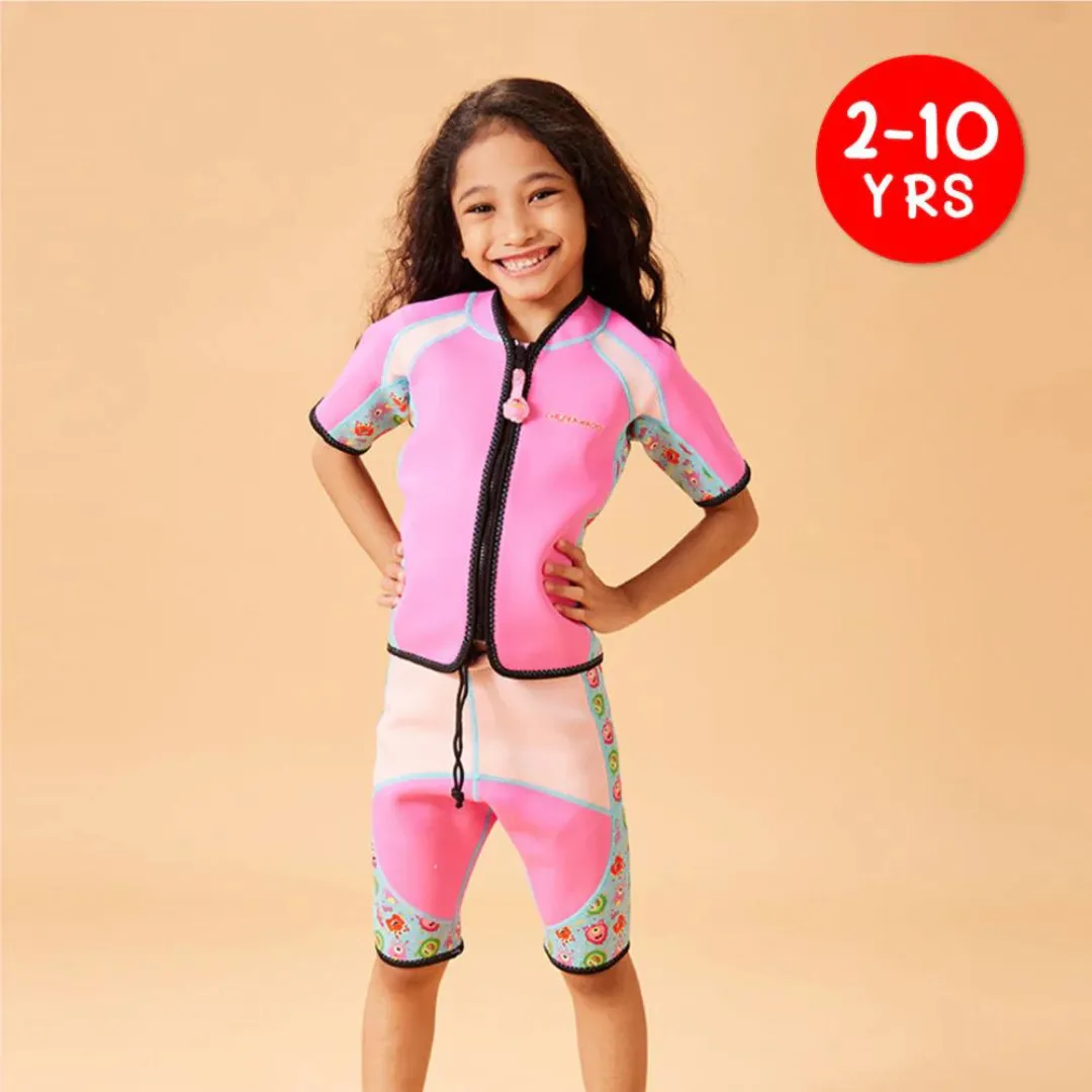 Cheekaaboo Twinwets Toddler Thermal Swimsuit UPF50  Pink Monster