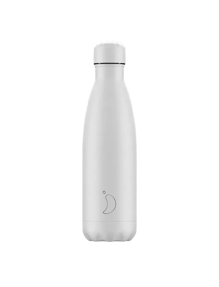 Chillys 500ml Water Bottle Monochrome All White