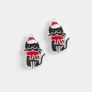 Christmas Kitty Stud Earring