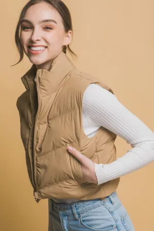 Connor Cropped Vest With Adjustable Drawstrings