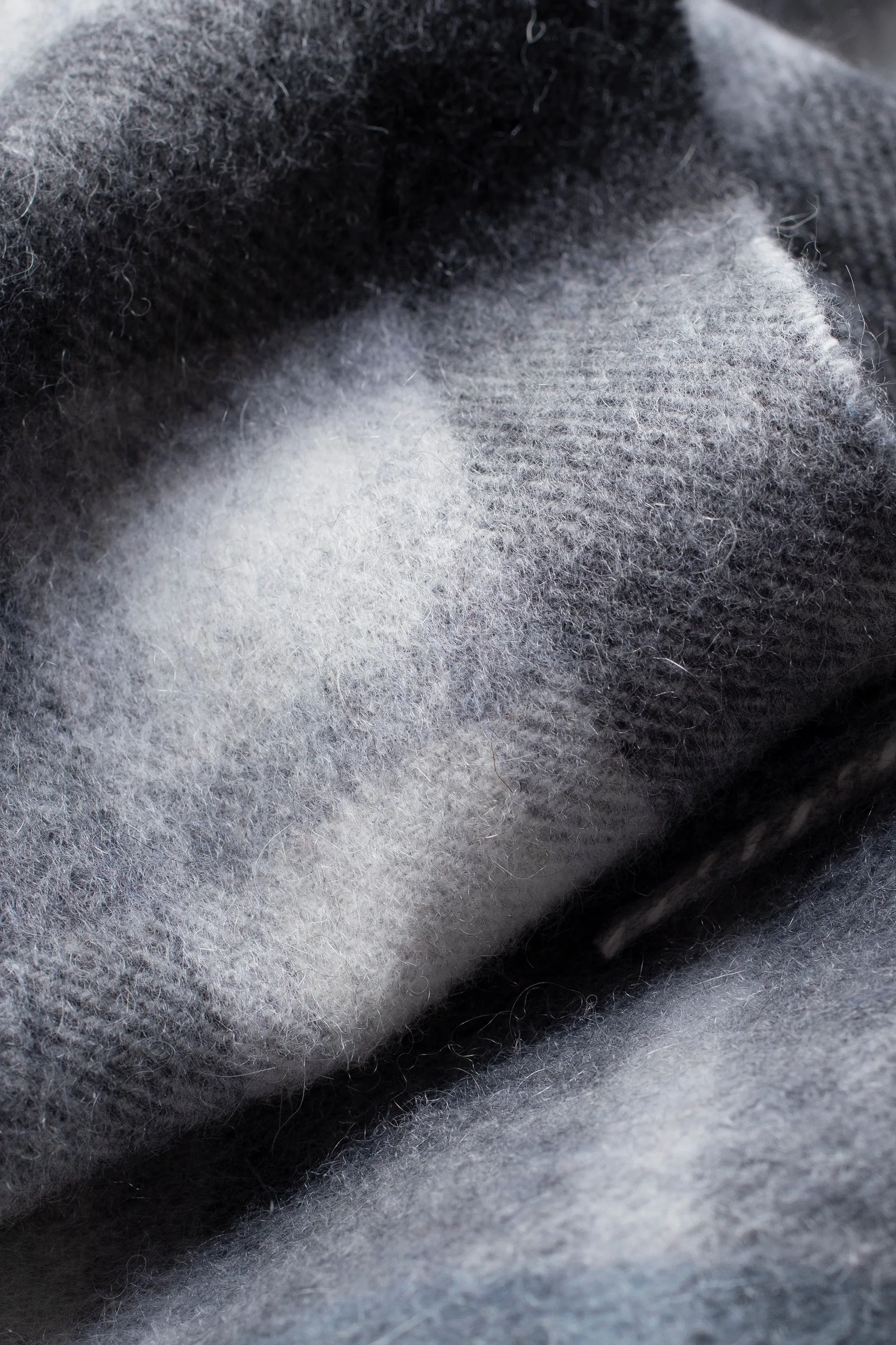 Contemporary Check Cashmere Scarf - Ashley Blue