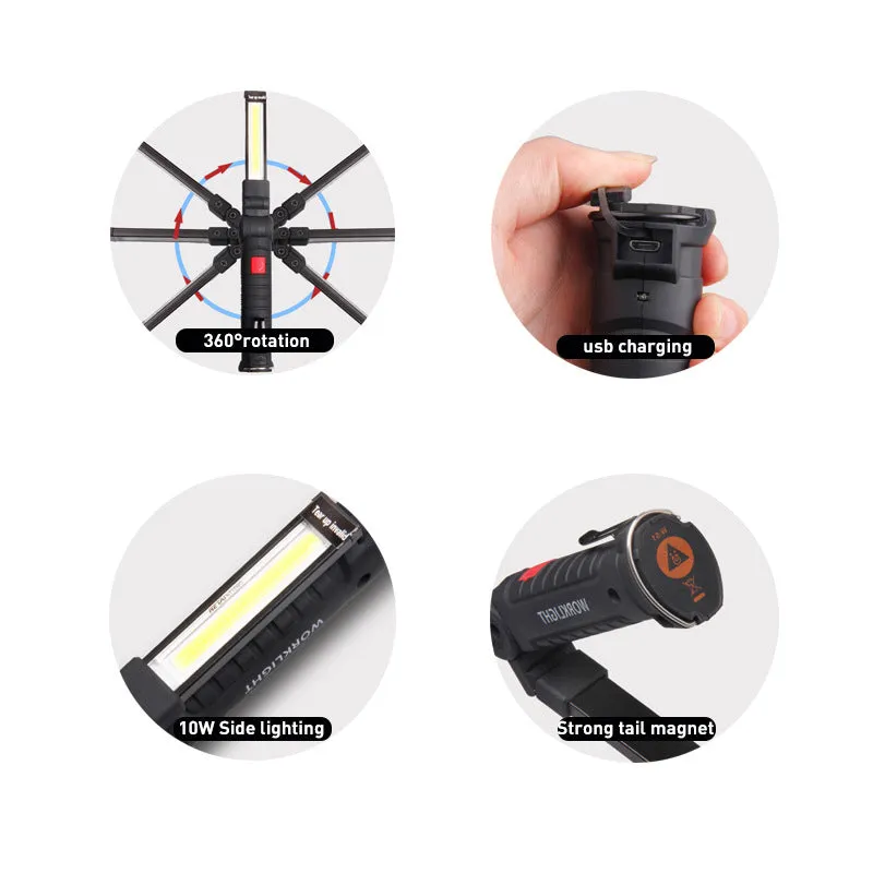 Emergency folding multi-functional flashlight