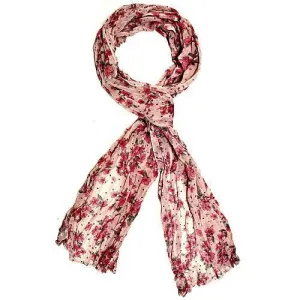 Floral Scarf - Pink, grey & maroon