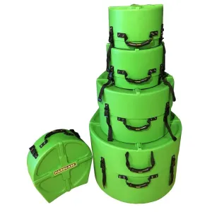 Hardcase HPROCK1LG 5 Piece Rock Drum Case Set (Light Green)