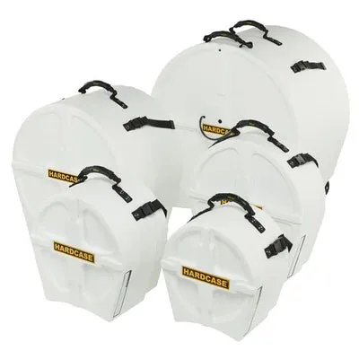 Hardcase HPROCKFUS2W 5 Piece Rock/Fusion2 Drum Case Set (White)