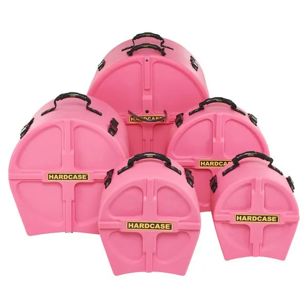 Hardcase HPROCKFUS3P 5 Piece Rock/Fusion3 Drum Case Set (Pink)