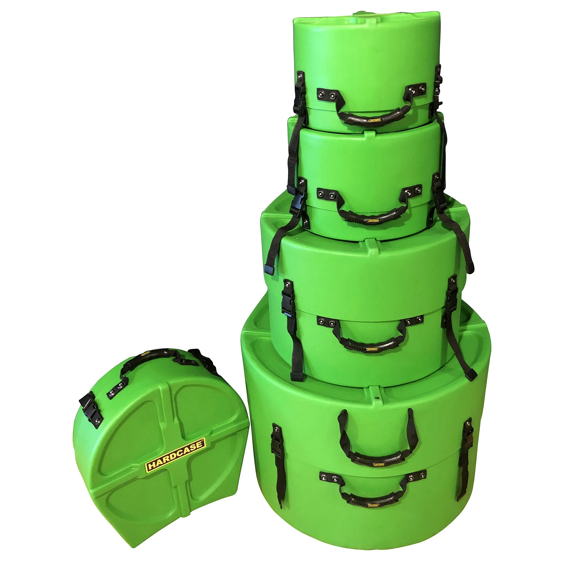 Hardcase HPSTANDARDLG 5 Piece Standard Drum Case Set (Light Green)