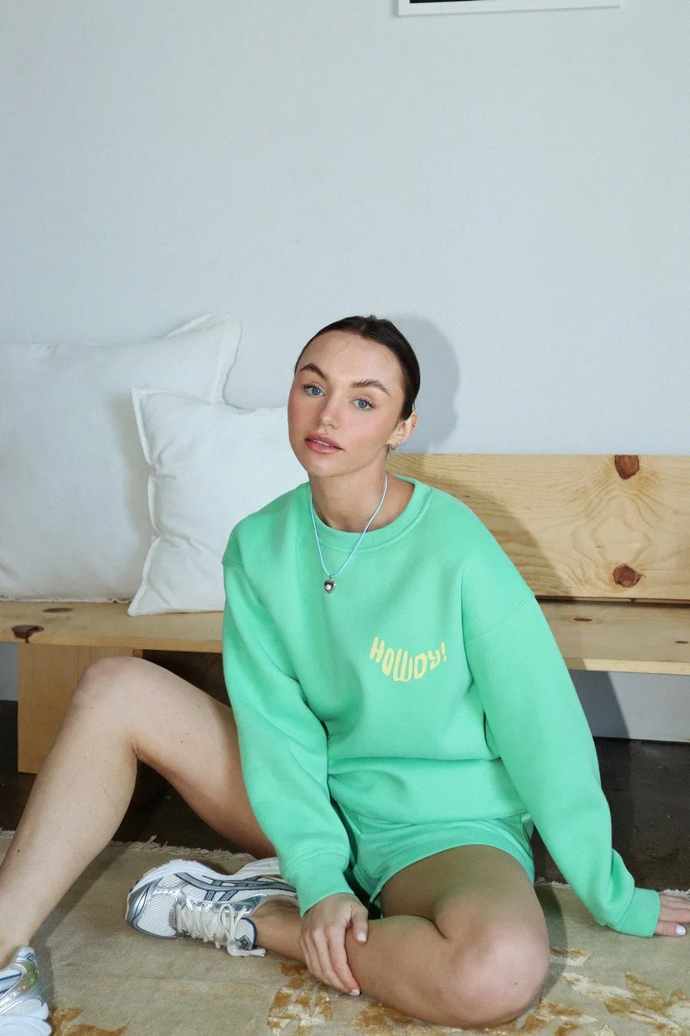 Howdy Crewneck Sweatshirt Pistachio