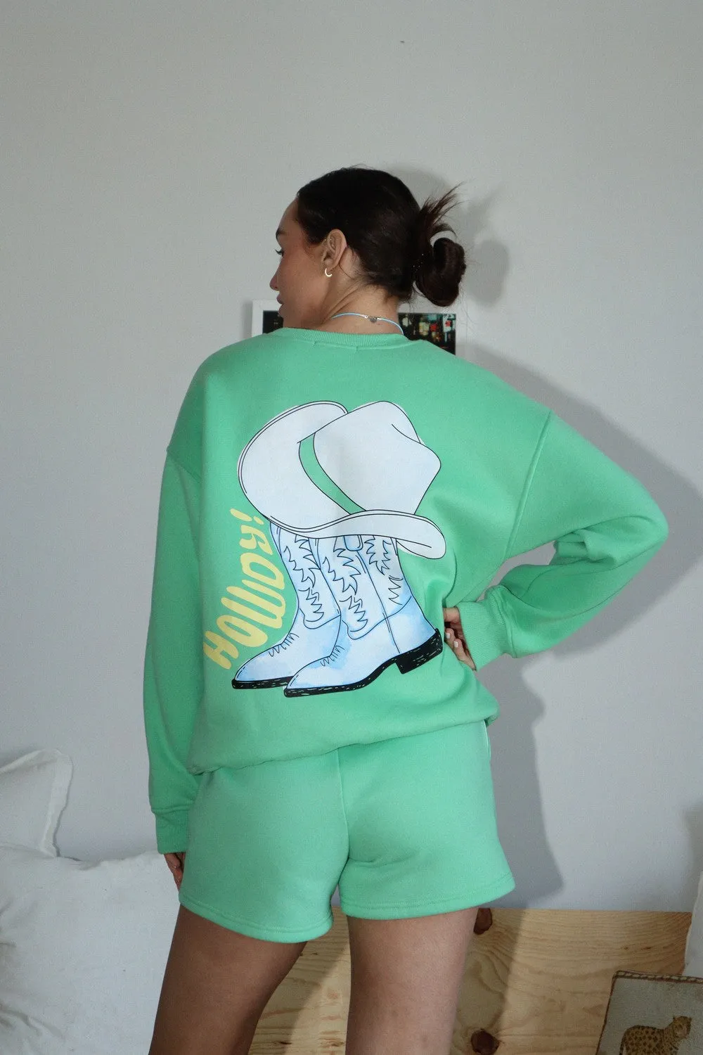 Howdy Crewneck Sweatshirt Pistachio