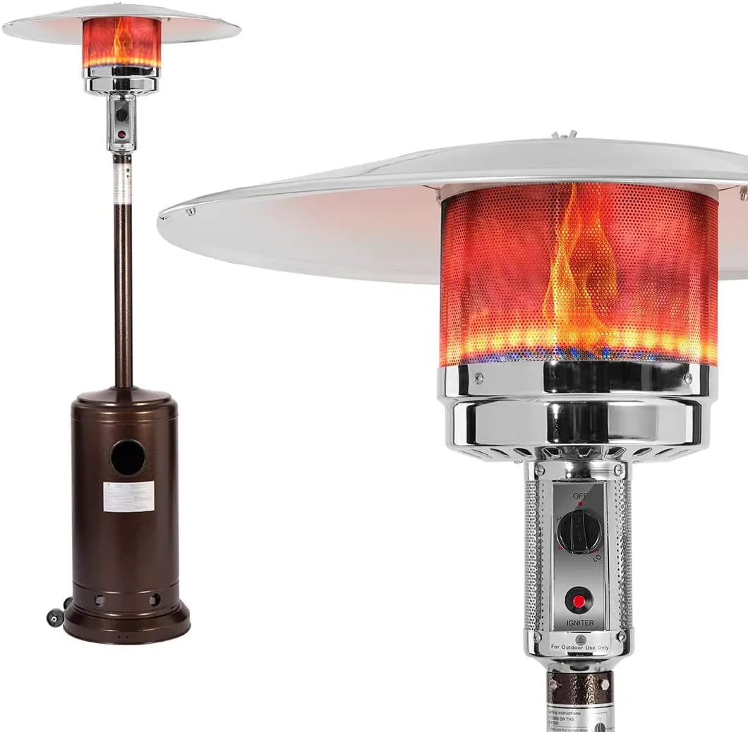 KT 46,000 BTU Propane Outdoor Patio Heater with Cover and Wheels for Residential or Commercial Use 87 Inches