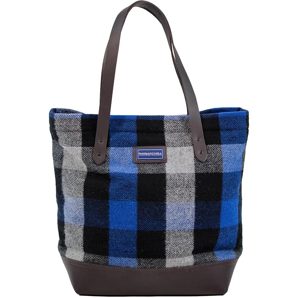 Lowertown Tri-Color Buffalo Check Wool Tote