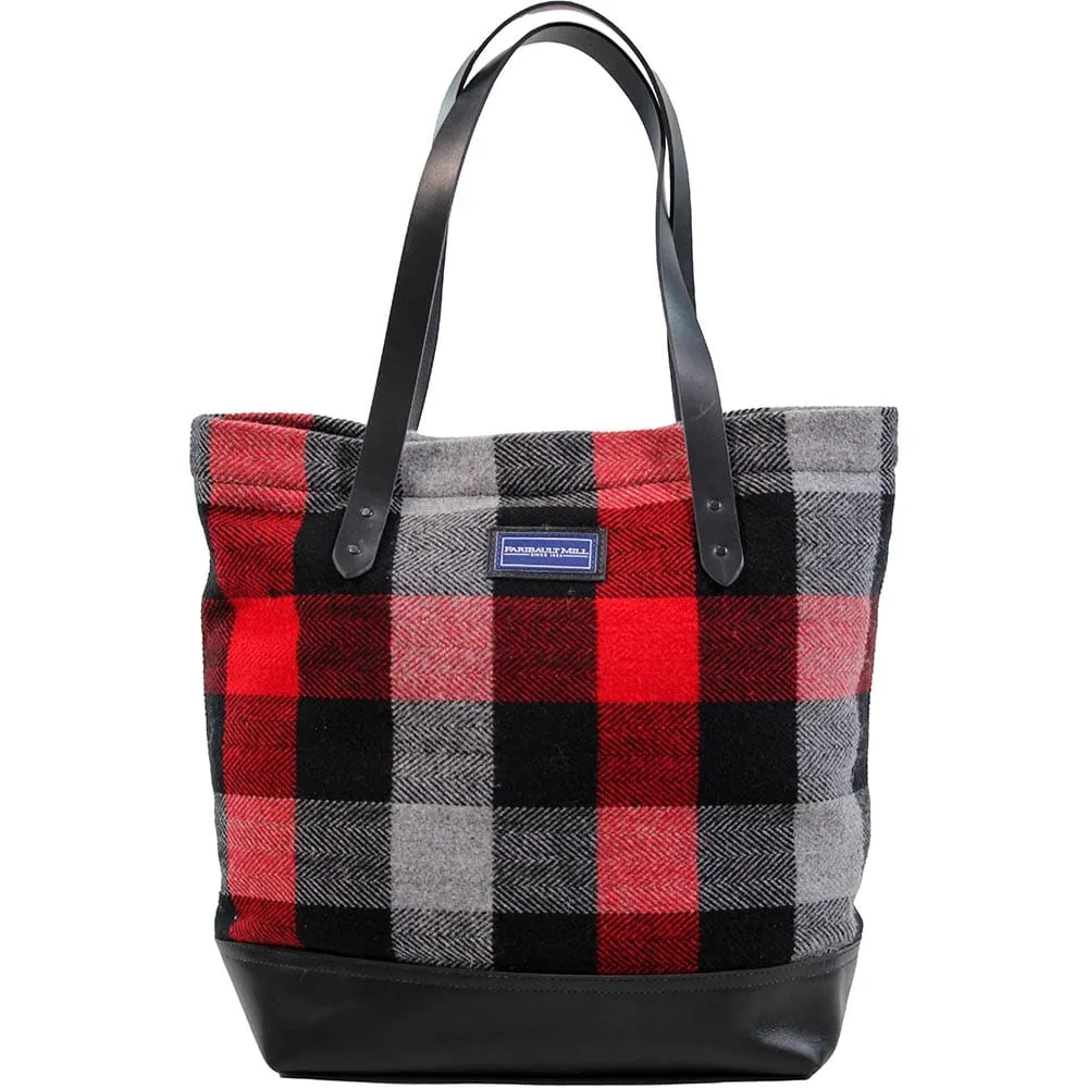 Lowertown Tri-Color Buffalo Check Wool Tote