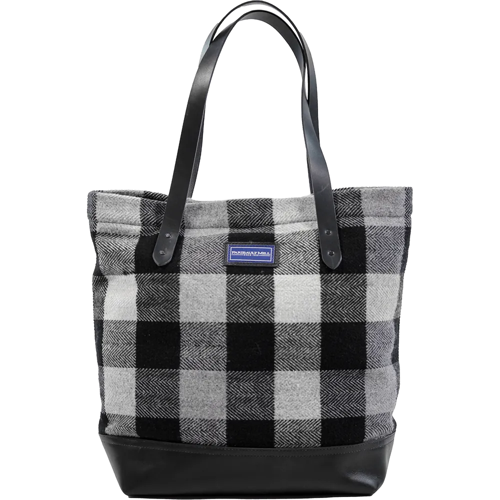 Lowertown Tri-Color Buffalo Check Wool Tote