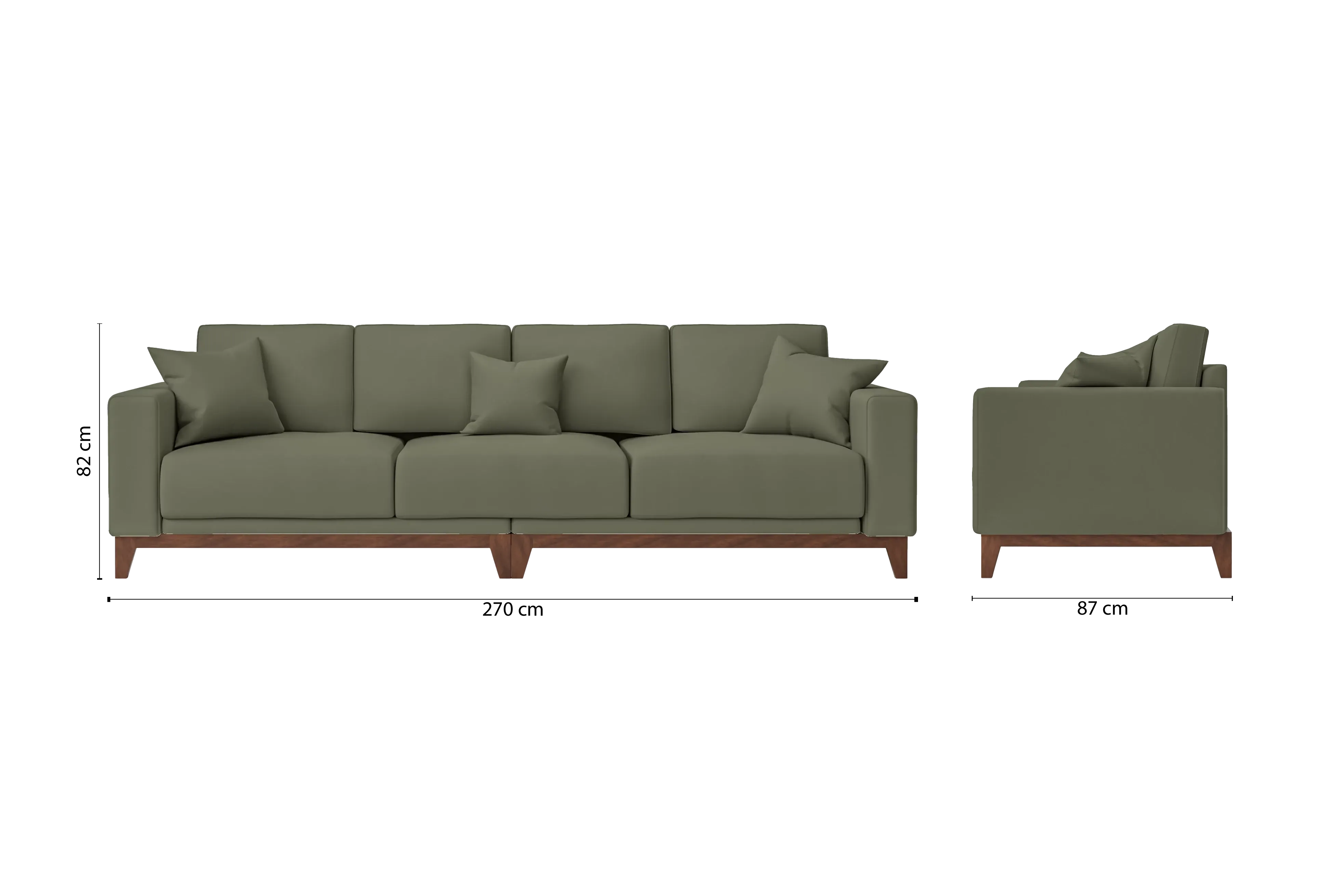 Lucca 4 Seater Sofa Sage Leather