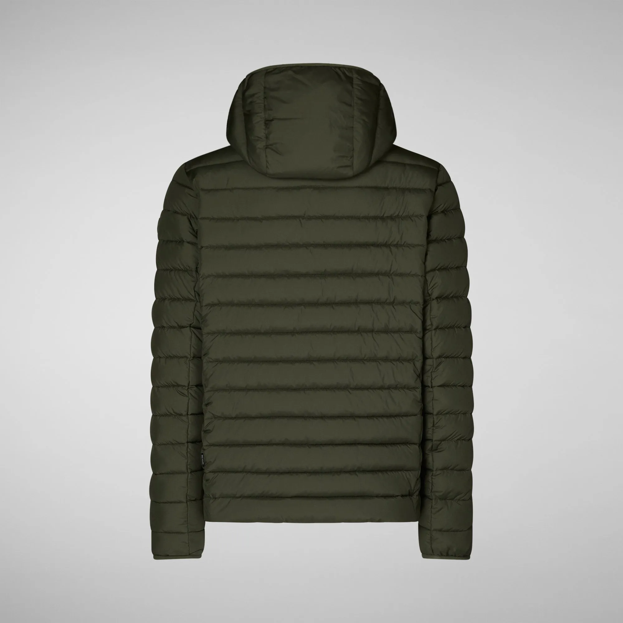 Man's animal free puffer jacket Juncus in dusty olive