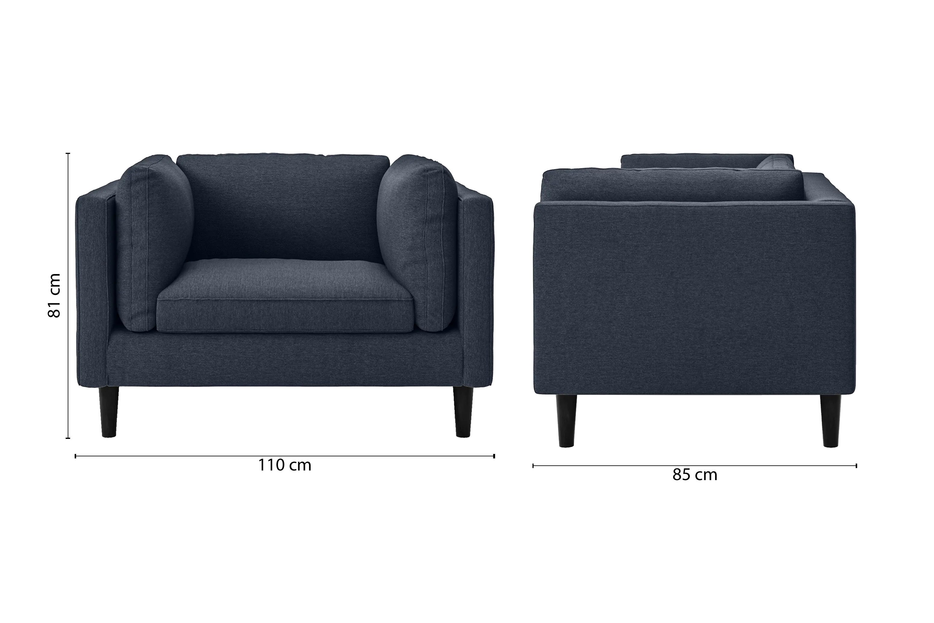 Matera Armchair Dark Blue Linen Fabric